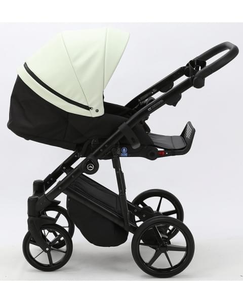 Детская коляска Adamex Mobi Deluxe 2 в 1 M-SD17 (КРЕМОВЫЙ+ЧЕРНАЯ КОЖА)