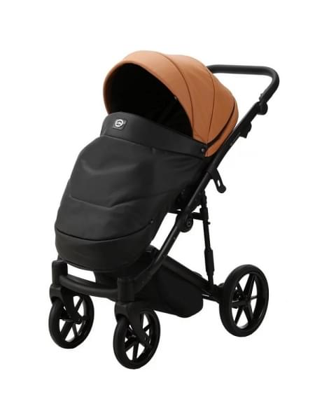 Детская коляска Adamex Mobi Deluxe 2 в 1 M-SD32 (РЫЖИЙ+ЧЕРНАЯ КОЖА)