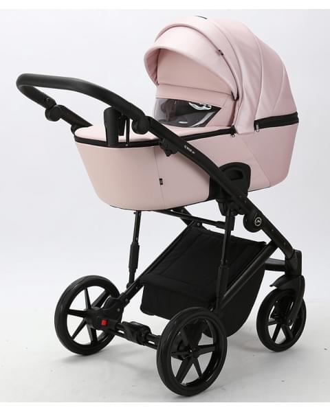 Детская коляска Adamex Mobi Deluxe 3 в 1 M-SD04 (РОЗОВЫЙ+РОЗОВ. ПЕРЛ.КОЖА)