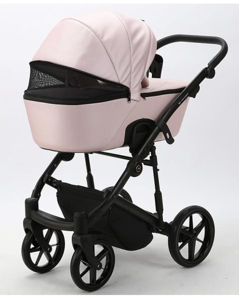 Детская коляска Adamex Mobi Deluxe 3 в 1 M-SD04 (РОЗОВЫЙ+РОЗОВ. ПЕРЛ.КОЖА)