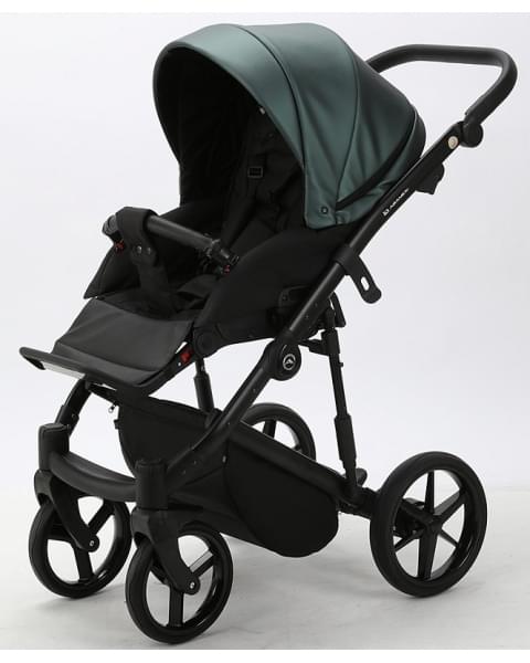 Детская коляска Adamex Mobi Deluxe 3 в 1 M-SD07 (ТЕМНО-ЗЕЛЕНЫЙ ПЕРЛ+ЧЕРН.КОЖА)
