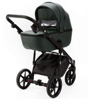 Детская коляска Adamex Nola Deluxe 3 в 1 N-SA29 (Т. ЗЕЛЕНЫЙ КОЖА)