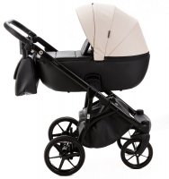 Детская коляска Adamex Nola Deluxe 3 в 1 N-SD110 (СВ.БЕЖ.КОЖА + ЧЕРН.КОЖА)