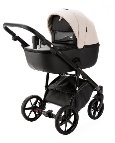 Детская коляска Adamex Nola Deluxe 3 в 1 N-SD110 (СВ.БЕЖ.КОЖА + ЧЕРН.КОЖА)