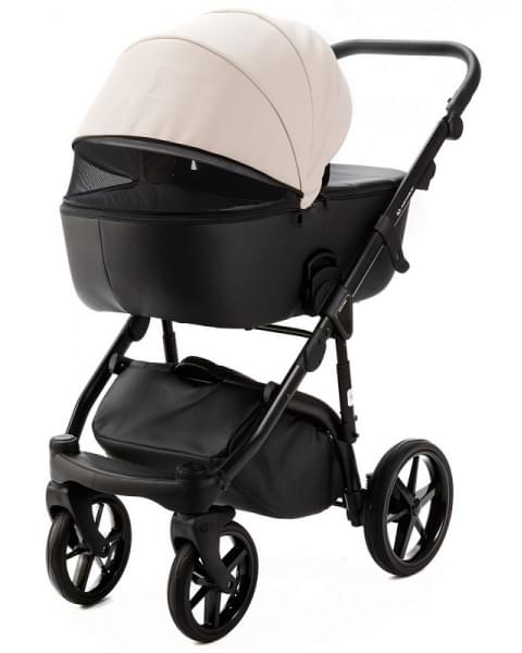 Детская коляска Adamex Nola Deluxe 3 в 1 N-SD110 (СВ.БЕЖ.КОЖА + ЧЕРН.КОЖА)