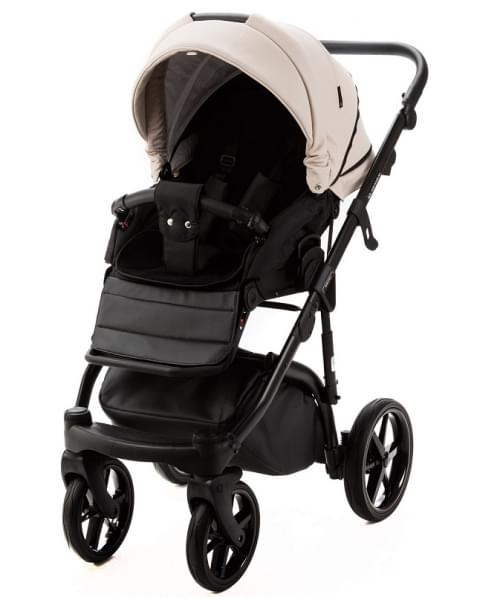 Детская коляска Adamex Nola Deluxe 3 в 1 N-SD110 (СВ.БЕЖ.КОЖА + ЧЕРН.КОЖА)