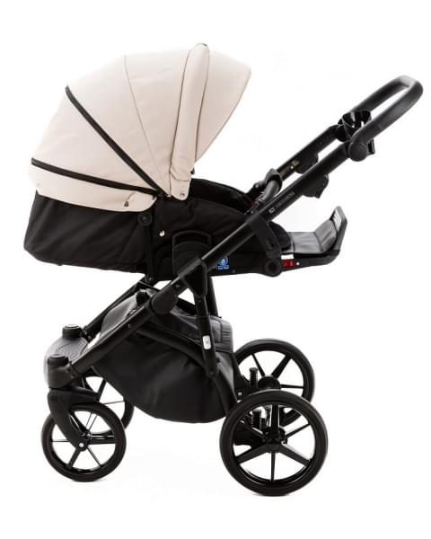 Детская коляска Adamex Nola Deluxe 3 в 1 N-SD110 (СВ.БЕЖ.КОЖА + ЧЕРН.КОЖА)