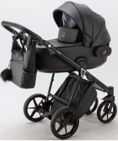 Детская коляска Adamex Porto Deluxe 3 в 1 PO-SA02 (ЧЁРН.КОЖА)