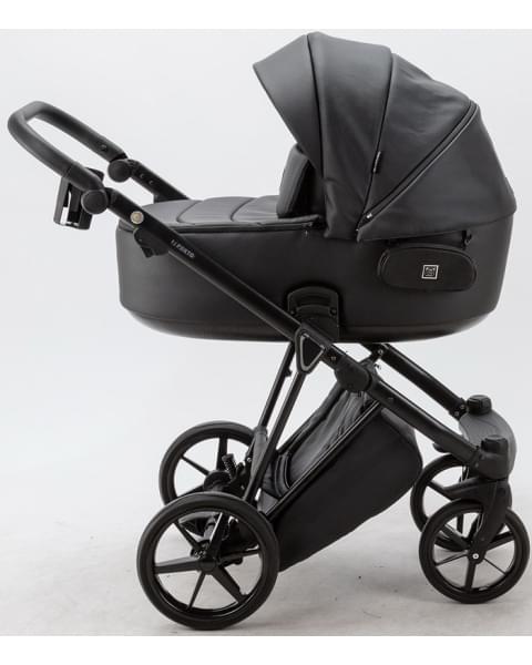 Детская коляска Adamex Porto Deluxe 3 в 1 PO-SA02 (ЧЁРН.КОЖА)