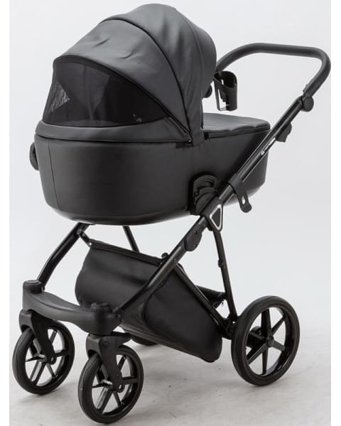 Детская коляска Adamex Porto Deluxe 3 в 1 PO-SA02 (ЧЁРН.КОЖА)