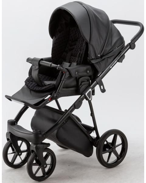 Детская коляска Adamex Porto Deluxe 3 в 1 PO-SA02 (ЧЁРН.КОЖА)