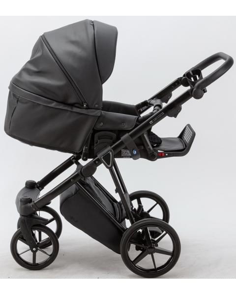 Детская коляска Adamex Porto Deluxe 3 в 1 PO-SA02 (ЧЁРН.КОЖА)