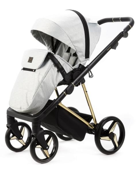 Детская коляска Adamex Quantum Star Premium 3 в 1 Q-STAR47 (СВ.СЕРЫЙ+ЗОЛОТО.РАМА)