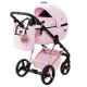 Детская коляска Adamex Quantum Superstar Deluxe 2 в 1 Q-STAR136-K  (РОЗОВ.ЗЕФИР КОЖА+РОЗОВ.ДНО+РОЗОВ.ЗОЛОТО РАМА)