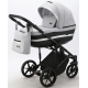 Детская коляска Adamex Rimini Deluxe 3 в 1 RI240 СИН.ПЕРЛ.КОЖА+ЗОЛОТО.ОТДЕЛКА