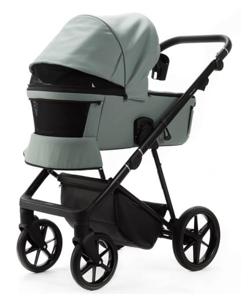 Детская коляска Adamex Vasco Deluxe 3 в 1 V-SA20 (СЕРО-ЗЕЛЕНАЯ КОЖА)