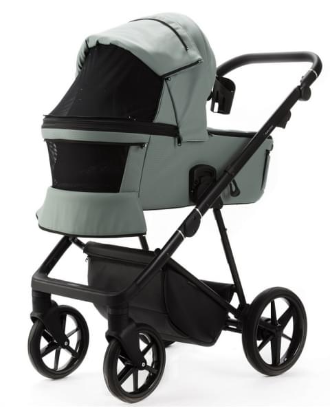 Детская коляска Adamex Vasco Deluxe 3 в 1 V-SA20 (СЕРО-ЗЕЛЕНАЯ КОЖА)