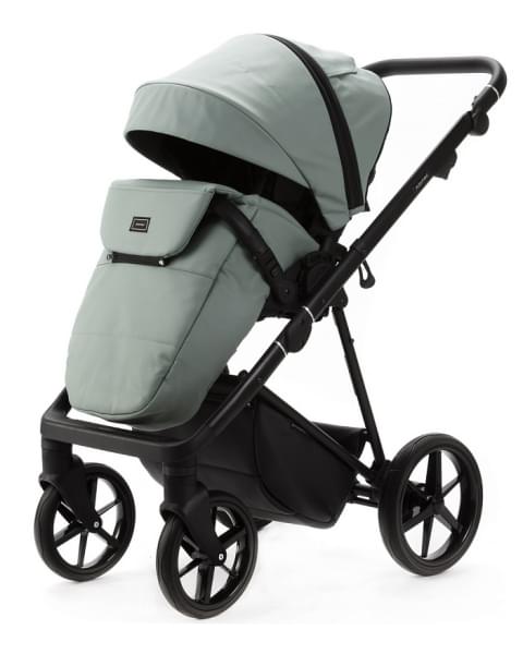 Детская коляска Adamex Vasco Deluxe 3 в 1 V-SA20 (СЕРО-ЗЕЛЕНАЯ КОЖА)