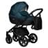 Детская коляска Indigo Mio S 2 в 1 06 черная кожа+изумрудный