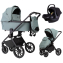 Детская коляска Peppy Monaco 3 в 1 с автокреслом Rise Black Mint (мятный), рама черная