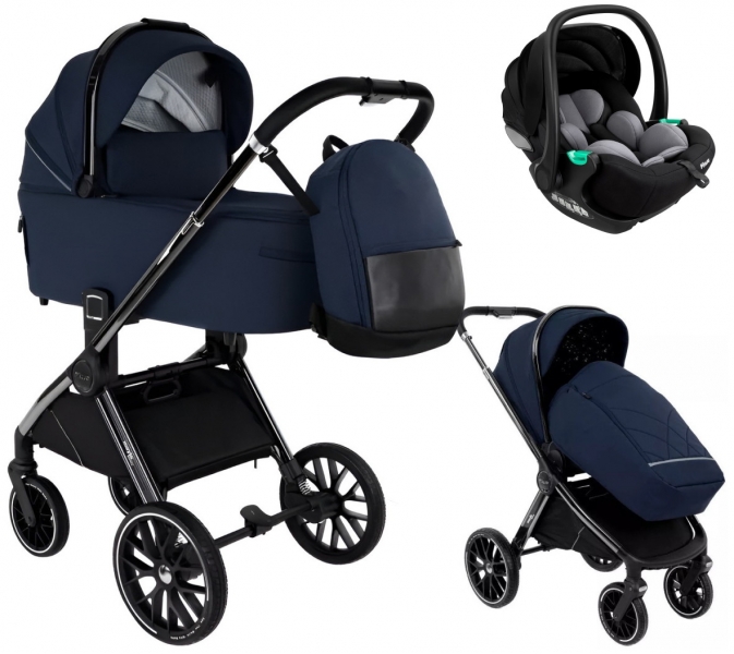 Детская коляска Pituso Mayla Luxury 3 в 1 с автокреслом Baesa Moonless Mood