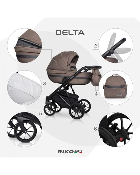 Детская коляска Riko Basic Delta 3 в 1 03 Cappucino