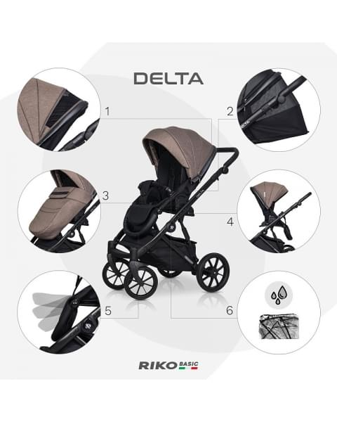 Детская коляска Riko Basic Delta 3 в 1 03 Cappucino