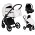 Детская коляска Roan Bass Next Кожа 3 в 1 с автокреслом Tutis Elo Lux EduSky Black RN081/1 White