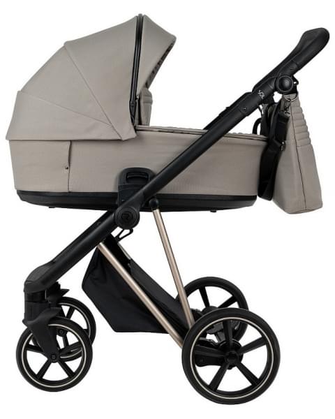 Детская коляска Roan Sol Vintage Luxury 3 в 1 с автокреслом Tutis Elo Lux EduSky Black VIN 06/HZ Hazel/Champagne/руч.Black