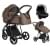 Детская коляска Roan Sol Кожа 3 в 1 с автокреслом Tutis Elo Lux EduSky Black RSL/2025 Camel/Black/руч.Тем.коричневый