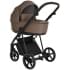 Детская коляска Roan Sol Кожа 3 в 1 с автокреслом Tutis Elo Lux EduSky Black RSL/2025 Camel/Black/руч.Тем.коричневый