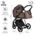 Детская коляска Roan Sol Кожа 3 в 1 с автокреслом Tutis Elo Lux EduSky Black RSL/2025 Camel/Black/руч.Тем.коричневый