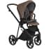 Детская коляска Roan Sol Кожа 3 в 1 с автокреслом Tutis Elo Lux EduSky Black RSL/2025 Camel/Black/руч.Тем.коричневый