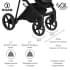 Детская коляска Roan Sol Кожа 3 в 1 с автокреслом Tutis Elo Lux EduSky Black RSL/2025 Camel/Black/руч.Тем.коричневый