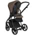 Детская коляска Roan Sol Кожа 3 в 1 с автокреслом Tutis Elo Lux EduSky Black RSL/2025 Camel/Black/руч.Тем.коричневый