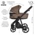Детская коляска Roan Sol Кожа 3 в 1 с автокреслом Tutis Elo Lux EduSky Black RSL/2025 Camel/Black/руч.Тем.коричневый