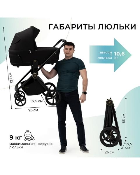 Детская коляска Sweet Baby Stella Plus Therma 2 в 1 427414 Black