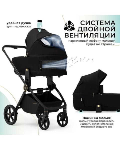 Детская коляска Sweet Baby Stella Plus Therma 2 в 1 427414 Black
