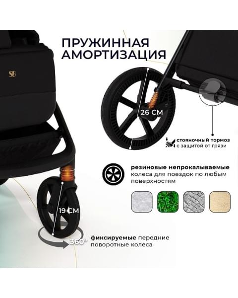 Детская коляска Sweet Baby Stella Plus Therma 2 в 1 427414 Black