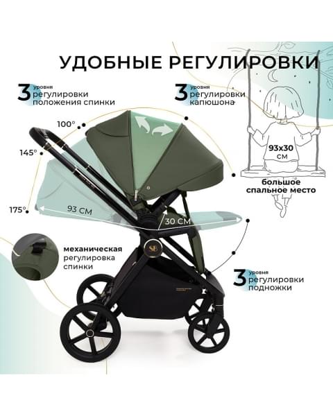 Детская коляска Sweet Baby Stella Plus Therma 2 в 1 427416 Green