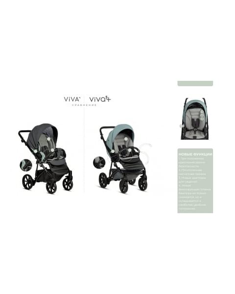 Детская коляска Tutis Viva 5 Plus Leather 2024 2 в 1 1452045 Aquamarine