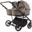 Детская коляска для двойни Adamex Leo Duo Deluxe 2 в 1 DUO-SA9 (Т.БЕЖЕВАЯ КОЖА)