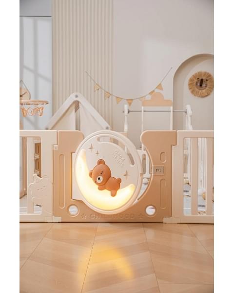 Манеж UNIX Kids DeLuxe House&Storage Camel, 150 x 180 см с игровыми аксессуарами