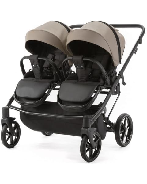 Детская коляска для двойни Adamex Leo Duo Deluxe 2 в 1 DUO-SA9 (Т.БЕЖЕВАЯ КОЖА)