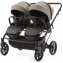 Детская коляска для двойни Adamex Leo Duo Deluxe 2 в 1 DUO-SA9 (Т.БЕЖЕВАЯ КОЖА)