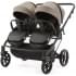 Детская коляска для двойни Adamex Leo Duo Deluxe 2 в 1 DUO-SA9 (Т.БЕЖЕВАЯ КОЖА)