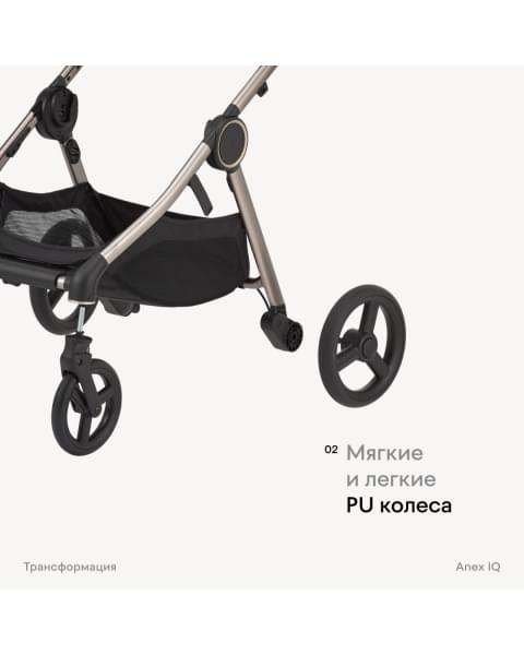 Коляска 2 в 1 Anex iQ Premium New, Smoky / Черный (iQ-06-NT)