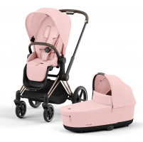 Коляска 2 в 1 Cybex Priam IV шасси Rose Gold, Peach Pink (Розовый)