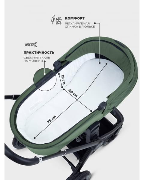 Коляска 2 в 1 Mowbaby Zoom PU Olive