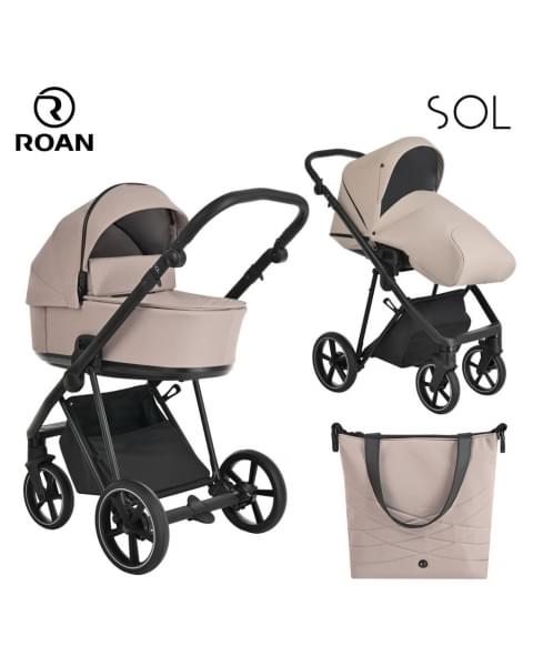 Коляска 2 в 1 Roan Sol, Sesame (Серый)